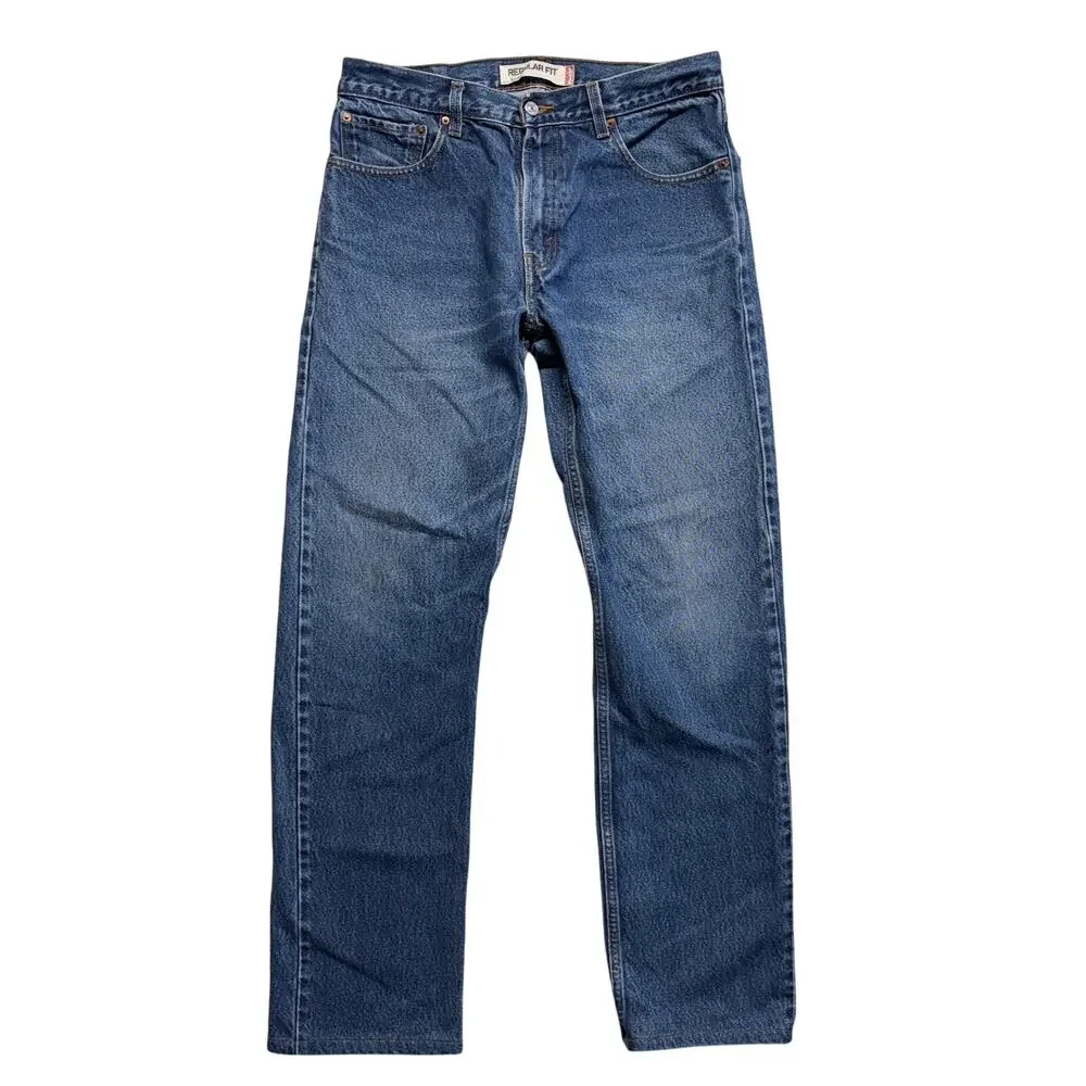 Levi's 505 Jeans Mens 34 x 36 Medium Wash Regular Fit Straight Leg Red Tab Denim